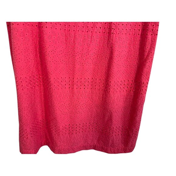 LL Bean Floral Eyelet Tank Dress 12 Pink Feminine Boho Western Preppy Resort 80s - Picture 5 of 14